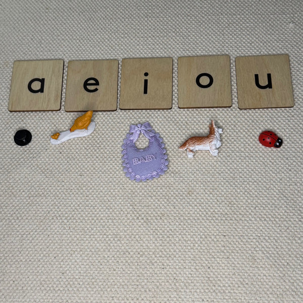 Wooden Language Labels (Vowels, Blends, Digraphs)