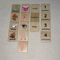 Wooden Language Labels, 4 Seasons, 5 Senses, Syllables, Small, Medium Large