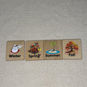 Wooden Language Labels, 4 Seasons, 5 Senses, Syllables, Small, Medium Large