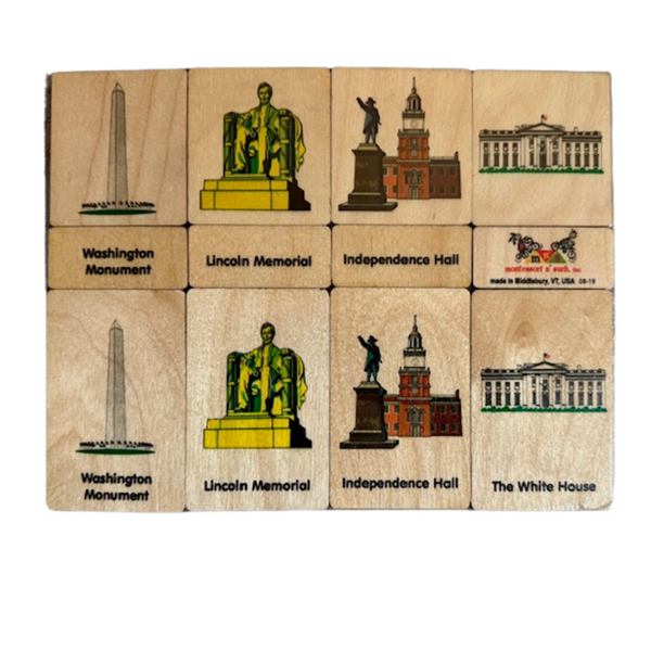 Wooden 3 part cards USA Landmark Miniatures Collection