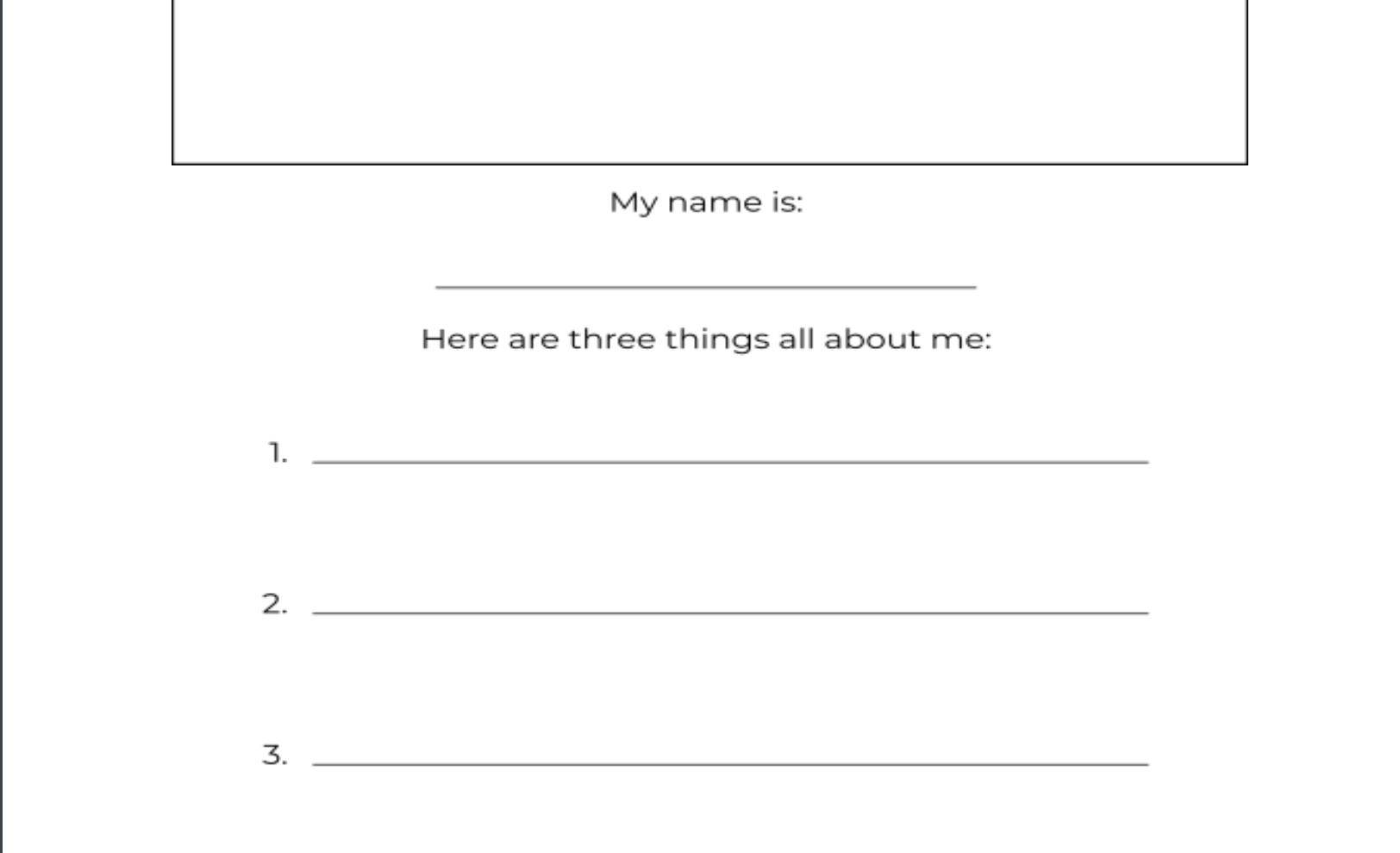 Self Portrait Worksheet | Montessori-n-Such